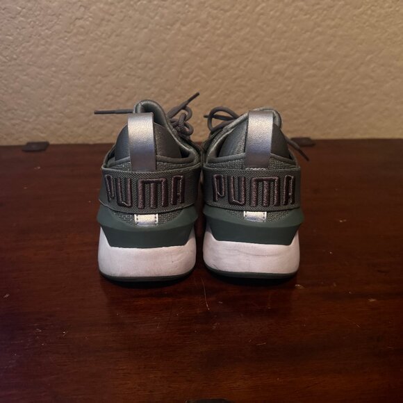 Womens 8 Puma Ignite Sparkle Green Sneakers - Picture 2 of 4